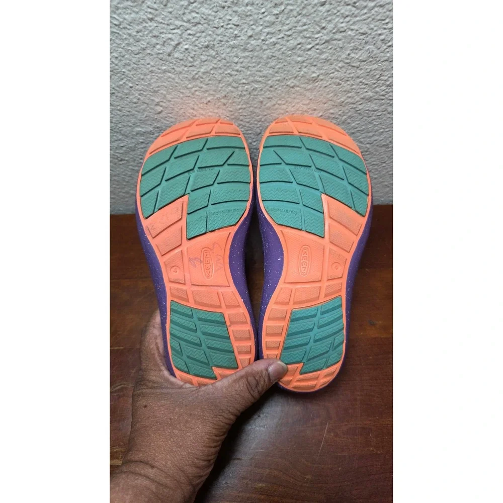 Keen Stingray Sandals Youth 4 Purple Orange Water Hiking Shoes Speckle Bungee